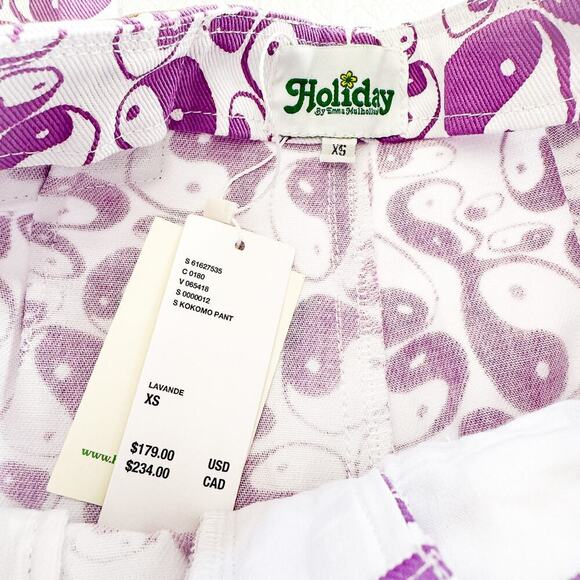 Holiday Emma Mulholland Kokomo Lavender Wide Leg Patterned Pants Size XS NWT - Picture 6 of 8